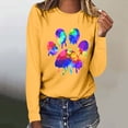 thumbnail image 2 of Women's Graphic Long Sleeve Tops Funny Print Crew Neck Casual Loose Sweatshirts Valentine Day Tee Gift to Ladies(Yellow,XL), 2 of 5