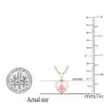 thumbnail image 3 of Dazzlingrock Collection Round Pink Sapphire Solitaire Heart Pendant for Women with 18 Inch Gold Chain in 10K Rose Gold, 3 of 4