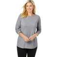 thumbnail image 1 of T-shirt à Manches Longues à Col Ras du Cou Parfait pour Femmes Grande Taille, 1 of 6