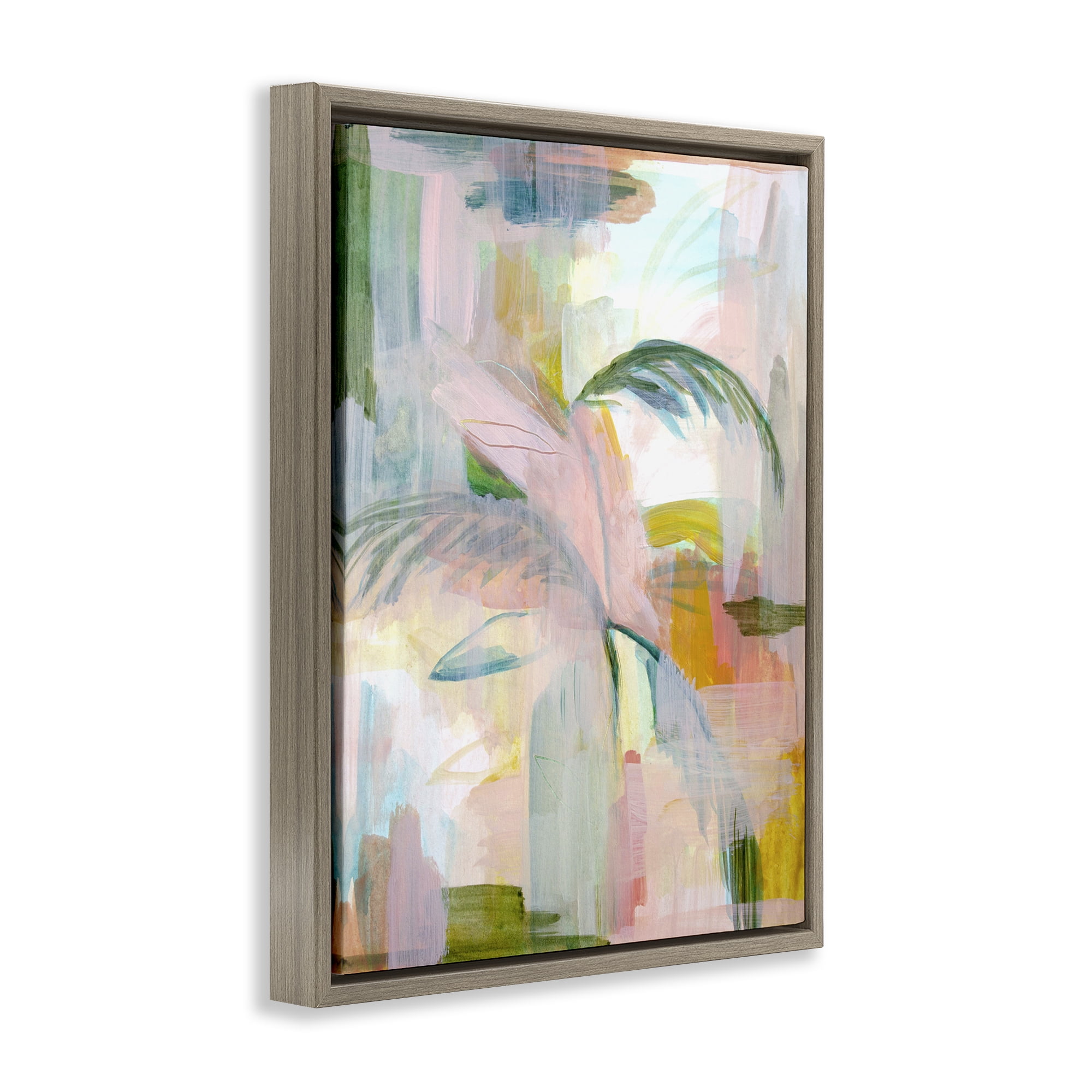 Stupell Industries Palm City Expression Brown Framed Floater Canvas Wall Art, design by Gemma Bardot