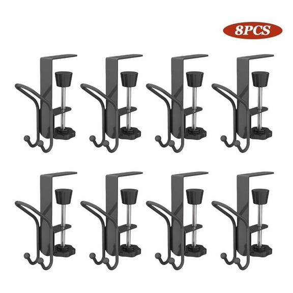 2-in-1 Fireplace Stocking Garland Hanger, Adjustable Metal Mantle Hooks, Holds up to 20 lbs, 8 Pack