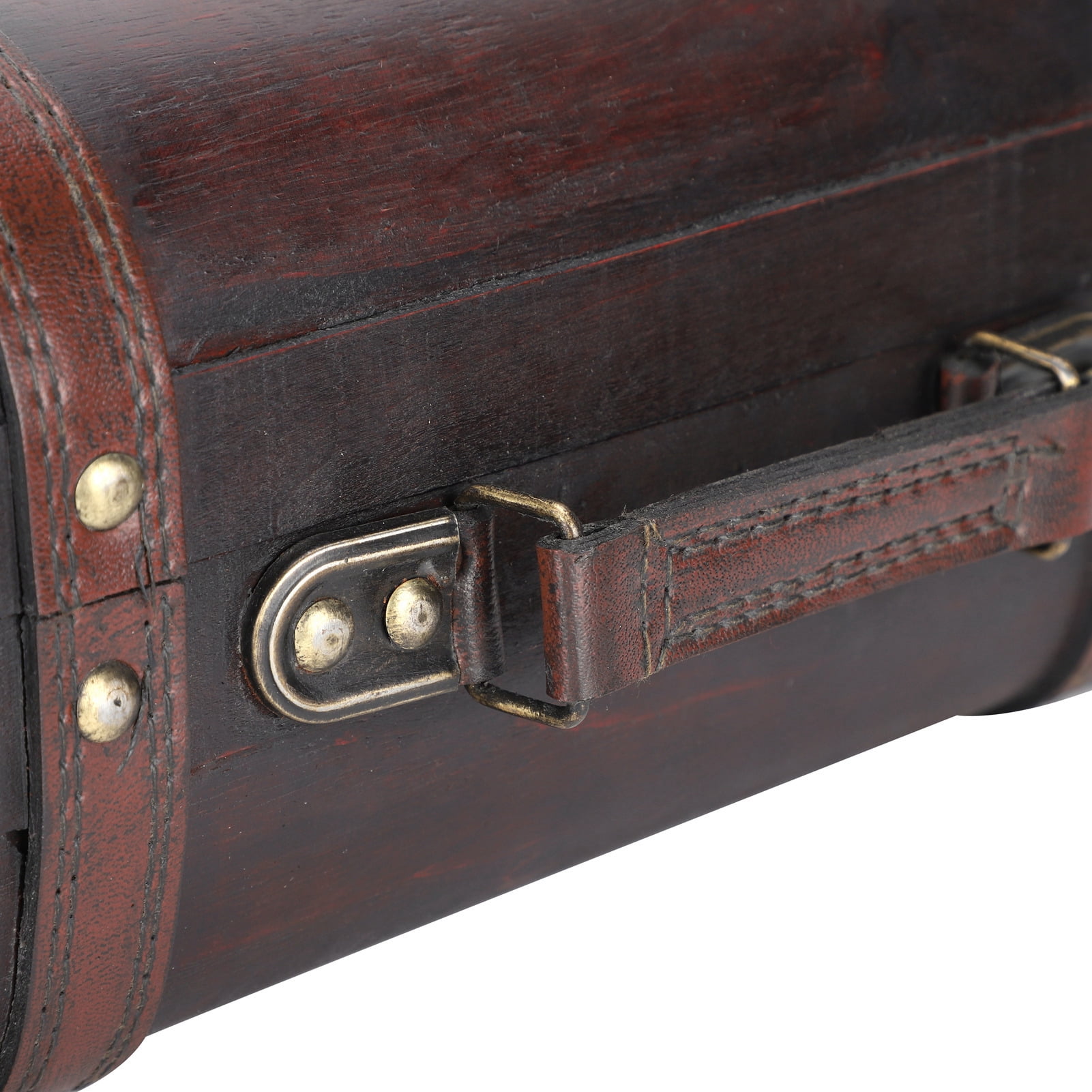 Vintage Storage Trunk, Wood Portable Antique Suitcase, Craft Organizer Box Ornament for Placing Photography Props Jewelry Decoration14.9 x 9.0 x 5.3in