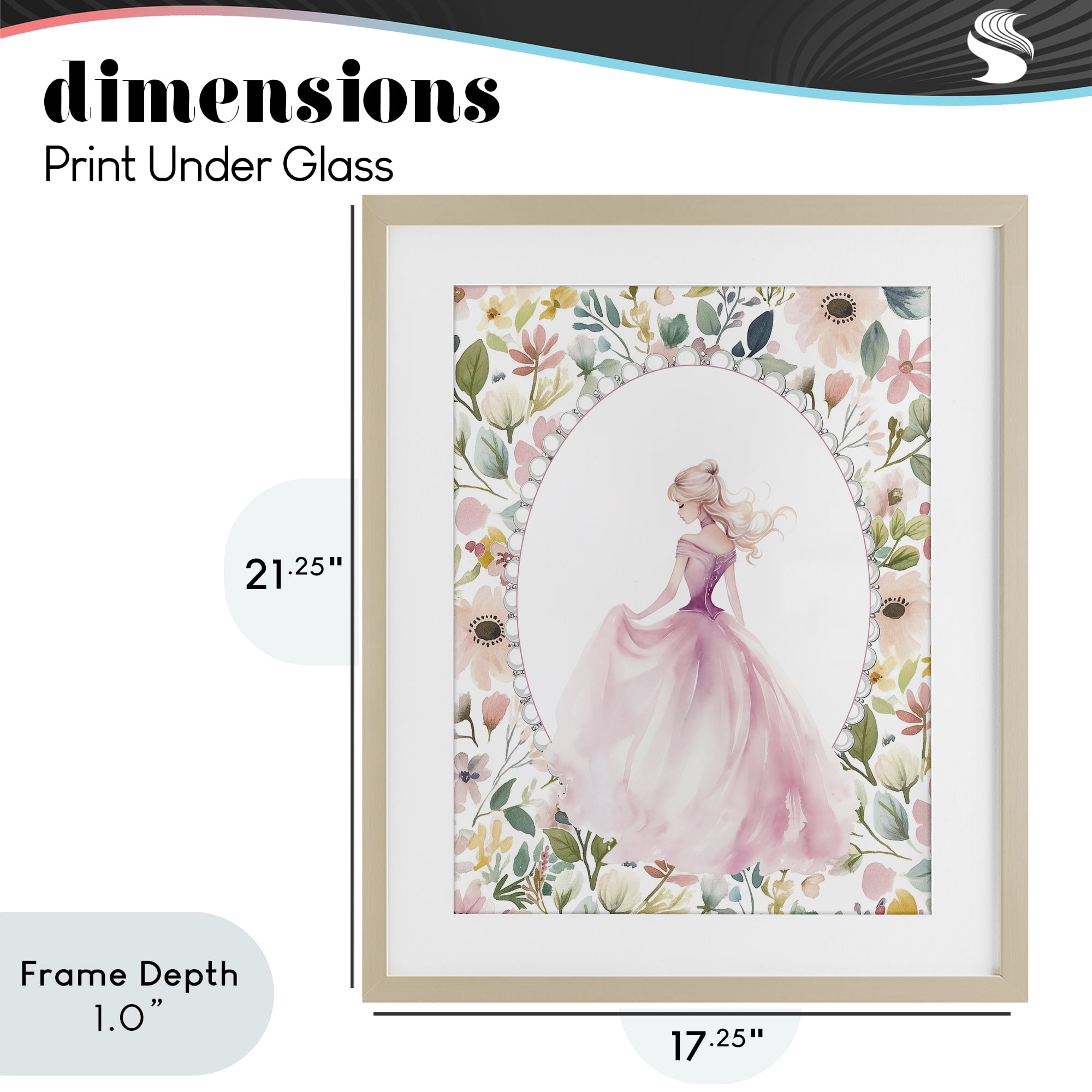 Stupell Industries Graceful Princess Love Birch Framed Print Under Glass, design by Christine Simpson Art