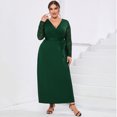 thumbnail image 2 of Plus Size Wrap V Neck Maxi Dress For Women Formal Curvy Long Dresses Lace Short Sleeve Summer Dress, 2 of 5