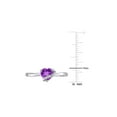thumbnail image 3 of 1/2 Carat (Ctw) Amethyst Heart Ring in Sterling Silver with Diamond Accent for Women, 3 of 6