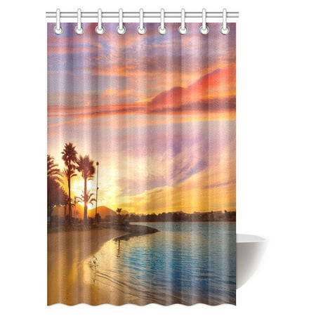 pop beach shower curtain, sunset in mahon at balearic islands of spain  coast bathroom shower curtain set 48x72 inch | walmart canada