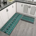 thumbnail image 2 of Turquoise Boho Tribal Triangles and Arrows Pattern Kitchen Rugs Sets Of 2,Anti Fatigue Kitchen Mat Rugs Non Slip Washable,Decorative Kitchen Floor Mats for Kitchen,Sink,Laundry,17"x30"+17"x47", 2 of 7