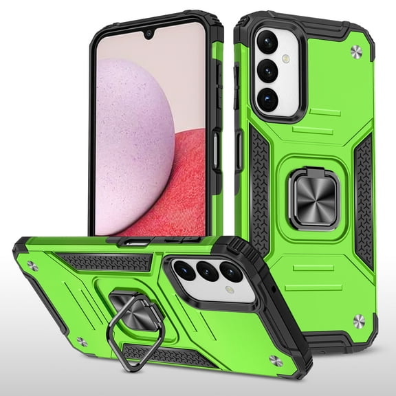 Hotpom Phone Case for Samsung A14 4G/5G Military Grade Drop Shockproof Full Body Protection with 360° Rotating Stand and Car Mount Capability, Green