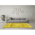 thumbnail image 3 of Ahgly Company Machine Washable Indoor Rectangle Trellis Yellow Modern Area Rugs, 7' x 9', 3 of 4