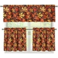 thumbnail image 1 of Maple Leaf Kitchen Window Curtains Valance and Tier Set, 3 Piece Set Rod Pocket Short Curtains, Fall Window Treatment for Bathroom Living Room Bedroom, Easy to Install, 1 of 5