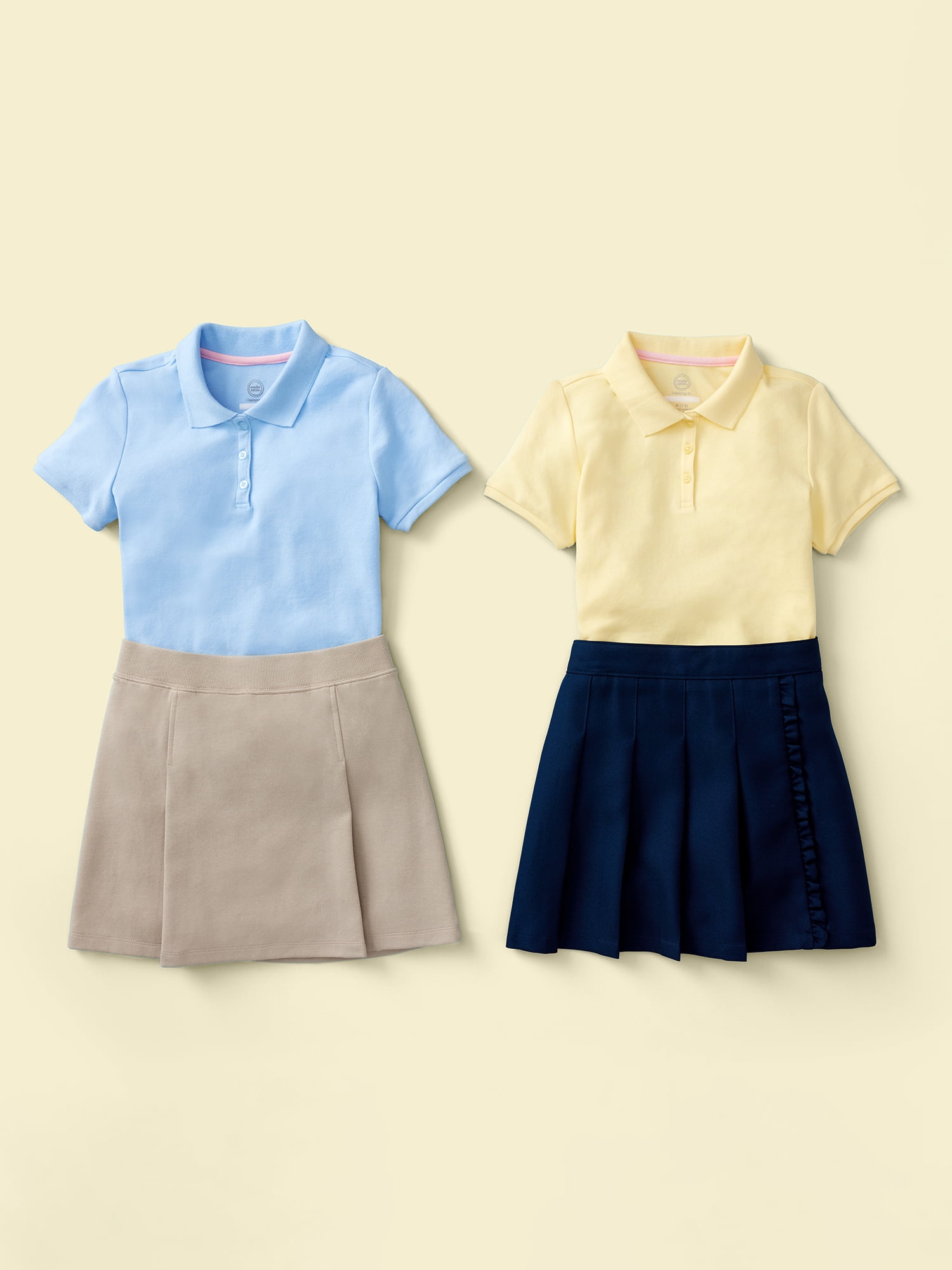 Wonder Nation Girls School Uniform Stretch Ponte Knit Scooter Skirt, Sizes 4-16 & 8-18 Plus