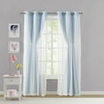 thumbnail image 3 of Your Zone Blue Blackout with Sheer Overlay Grommet Curtain Panel, 37" x 84", 3 of 8