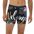 thumbnail image 2 of Xecao Floral Welcome Sign Print Boxer Briefs for Men's Stretch Moisture-Wicking Underwear, Mid-Rise Classics breathable fabric, 2 of 7