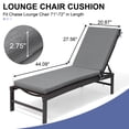 thumbnail image 6 of Crestlive Products Set of 2 Outdoor Chaise Lounge Cushion, Waterproof Recliner Cushion 72" x 21", Light Gray, 6 of 8