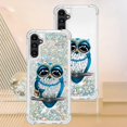 thumbnail image 6 of Slim Fit Phone Case for Samsung Galaxy A14,Crystal Bling Quicksand Effect TPU Bumper Case with Four Corners Anti-Drop Protection Cover for Samsung Galaxy A14 5G/4G,YBDT Owl, 6 of 12