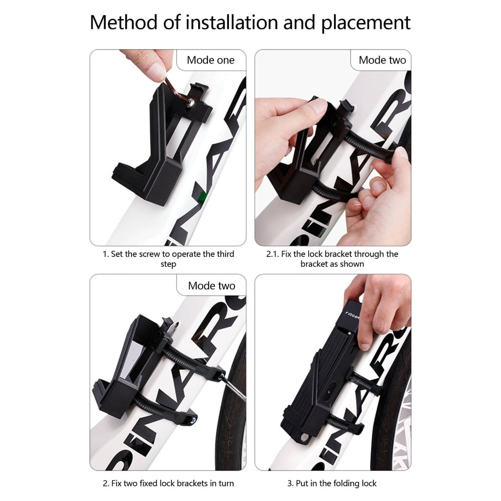 Yammee Antithefts Foldable Bike Lock Reinforced Zincs Alloy Weather Resistant For City