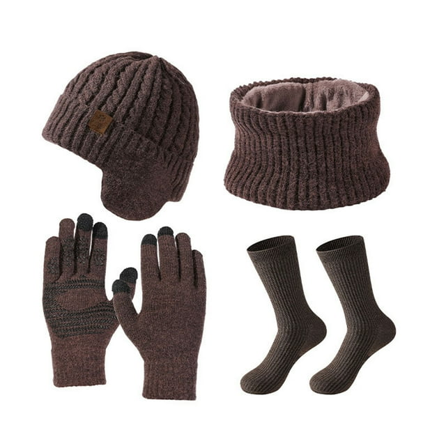 Youkk Premium Warmth Velvet Knitted Hat Suit For Conditions Available brown