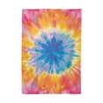 thumbnail image 2 of JSTEL Tie Dye Pink Yellow & Blue Table Cloth Rectangle 60 x 90 Inch Tablecloth Anti Wrinkle Table Cover for Dining Kitchen Parties, 2 of 6