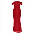 thumbnail image 6 of KHONTS Off the Shoulder Maxi Dress for Women Corset Ruched Bodycon Formal Wedding Guest Dresses Red XS, 6 of 9
