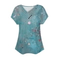 thumbnail image 4 of Fiudx Liquidación de Ofertas Flash Top Informal de Primavera y Verano de Manga Corta con Cuello En V para Mujer, 4 of 4