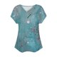 thumbnail image 4 of Fiudx Camisas para Mujer Top Informal de Primavera y Verano de Manga Corta con Cuello En V para Mujer, 4 of 4