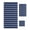 Navy Blue White, variant on Black Striped Towel Set of 3, Soft Microfiber Bath Towels, Hand Towel, Washcloths, Black White Stripes Farmhouse Quick-Dry Absorbent Towels for Bathroom Kitchen Hotel Beach Gym Spa