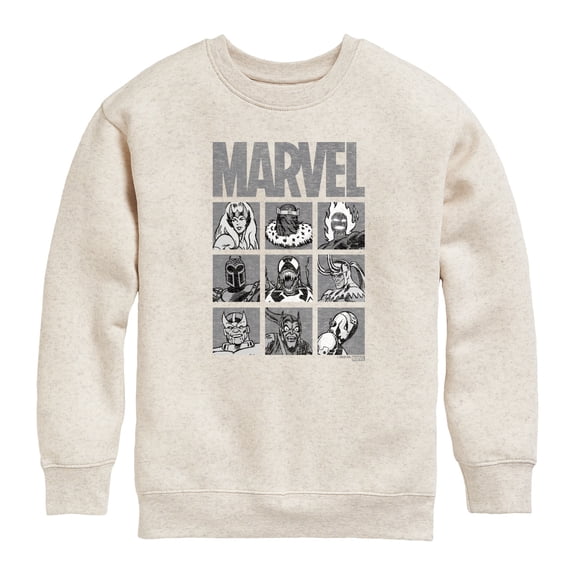 Marvel - Marvel Villain Grid - Youth Boys Crew Fleece Sweatshirt