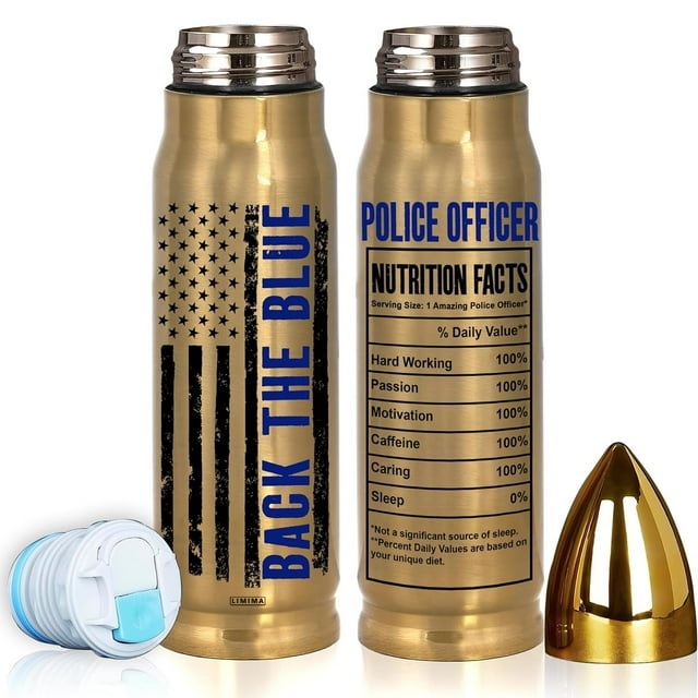 Vaso Limima Police Officer Back The Blue de acero inoxidable de 500 ml