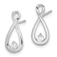 thumbnail image 2 of Sterling Silver Rhodium-plated with Cubic Zirconia Post Earrings, 2 of 3