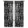 thumbnail image 6 of Black Spring Floral Sheer Curtains 63 Inch Length 2 Panels Set, Semi Transparent Voile Rod Pocket Curtains for Living Dining Room Bedroom Drapes Modern Abstract Art Farmhouse, 6 of 8