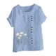 thumbnail image 4 of Camisetas de Manga Corta para las Mujeres Impreso Botón de Manga Corta Camiseta Blusa Poliéster, Ropa Casual Mirar Superior para las Mujeres, 4 of 8