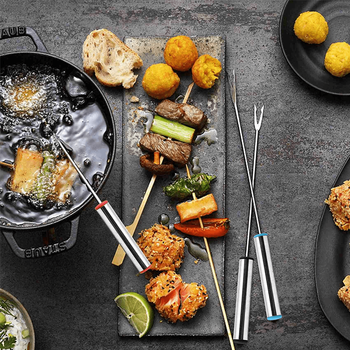Fourchette Fondue Lot De 6 Fourchettes U00e0 Fondue En Acier Inoxydable, Sûres, Durables, Faciles U00e0 Utiliser, Vaisselle Pour Fondue Au Fromage Ou Au Chocolat Fourchette A Fondue Pic A Fondue