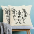 thumbnail image 3 of Halloween Pillow Covers 18x18 Set of 2, Skull Skeleton Halloween Decorative Throw Pillows Linen Vintage Farmhouse Halloween Cushion Covers for Sofa Couch Outdoor Home Decor, 3 of 6