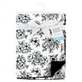 thumbnail image 2 of Hudson Baby Infant Girl Plush Blanket with Furry Binding and Back, Black Toile, One Size, 2 of 2