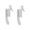 thumbnail image 3 of Bezel set Bypass Style Three Diamond Earrings in 14K White Gold (1/4 cttw), 3 of 4