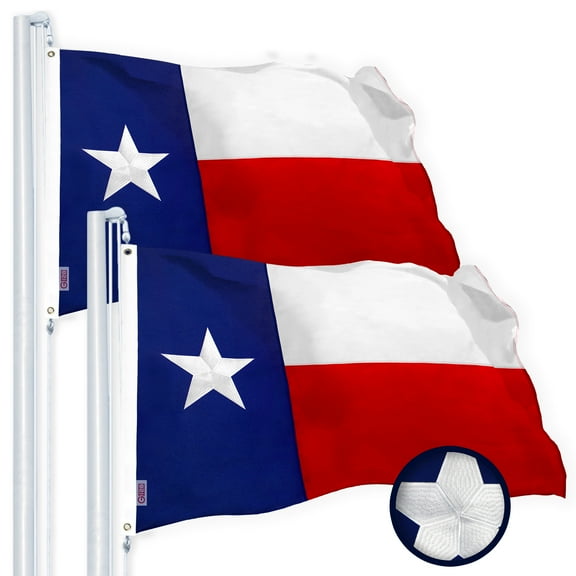 Texas TX State Flag 3x5FT 2-Pack Embroidered Spun Polyester By G128