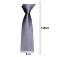 thumbnail image 6 of Men Tie Business Tie Work Formal Occasion Stripe Silky Smooth Anti-wrinkle Adjustable Lightweight Clothes Matching Party Wedding Necktie, 6 of 8
