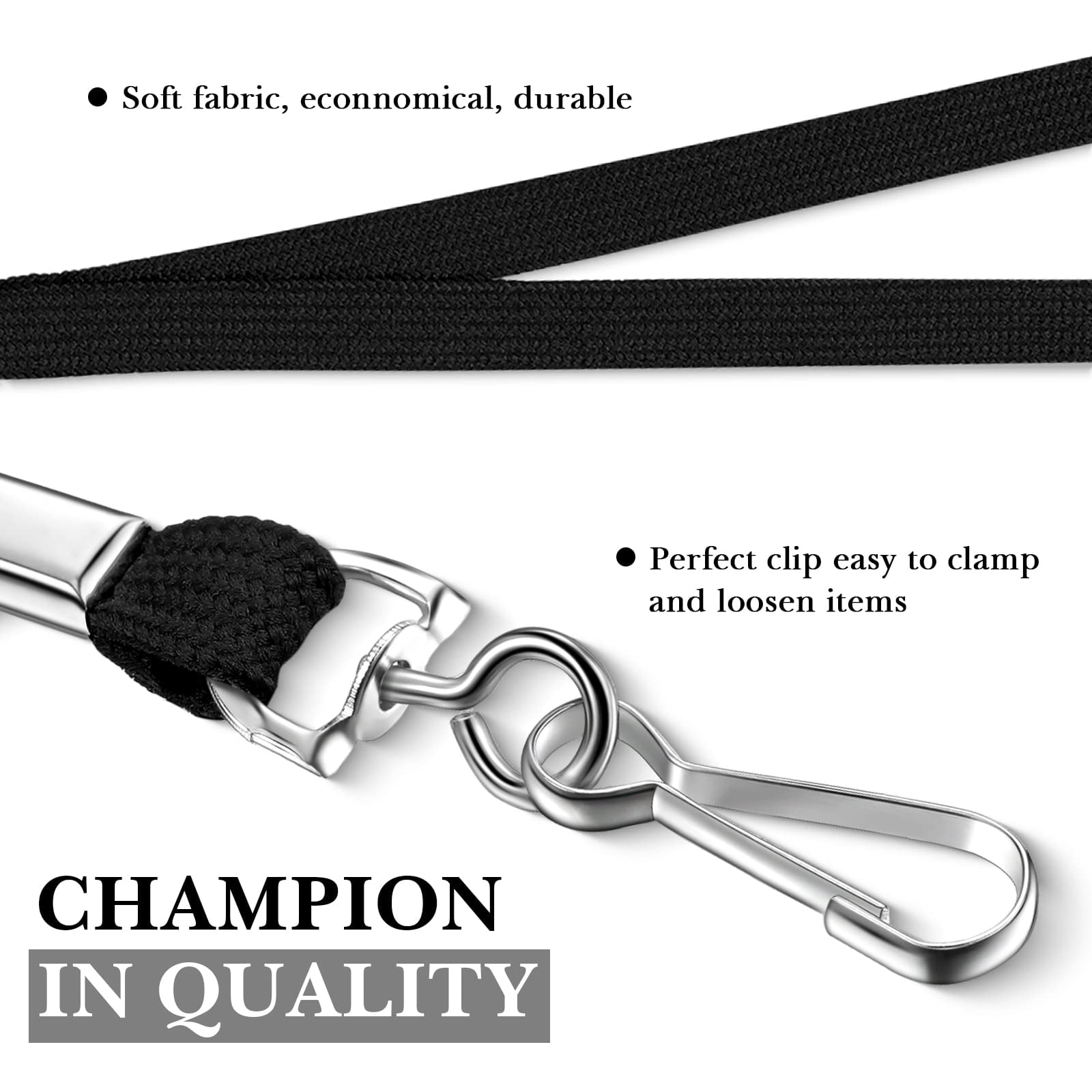 200 Lanyards For Id Name Badge Holder Neck Lanyard Flat With Clips Straps Office School Nurse