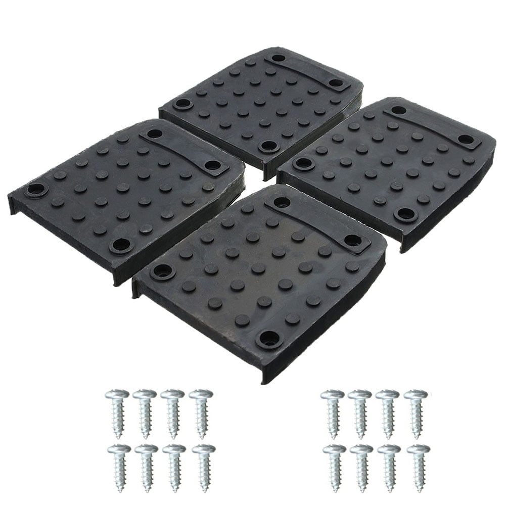 NEW Full Set of 2 Dura-Stilt Floor Plates w/Rubber Sole Pads & Screws 