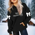 thumbnail image 6 of dazeni Yes , I'm Still Cold Fleece Lined Hoodies for Teen Girls Cute Bow Oversized Hoodies with Pockets Fashion Long Sleeve Preppy Clothes Black 110, 6 of 6