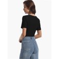 thumbnail image 6 of Womens Tops Crew Neck Summer Short Sleeve Casual Slim Fitted Tshirt, 6 of 6