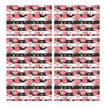 Pioneer Flower Floral Print Pattern Summer Placemats Table Placemats Set Of 6-Linen Kitchen Washable Placemats Table Mats 12x18 Inch Non-Slip Heat Resistant