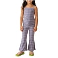 thumbnail image 3 of Agkizg Big Girls Clothing Set Striped 2 Piece Outfit Sleeveless Camisole Flare Pants Set, 3 of 6
