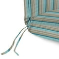 thumbnail image 5 of Jordan Manufacturing Sunbrella 74" x 22" Gateway Mist Blue and Beige Stripe Rectangular Outdoor Chaise Lounge Cushion with Ties and Hanger Loop, 5 of 10