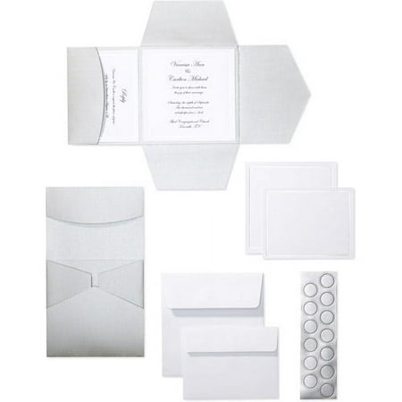 Wilton Silver Square Invite Kit, 25 Count