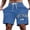 Blue, variant on Men's Casual Shorts For Summer For Daily Wear And Leisure Activities With Letter Print Style Male Shorts