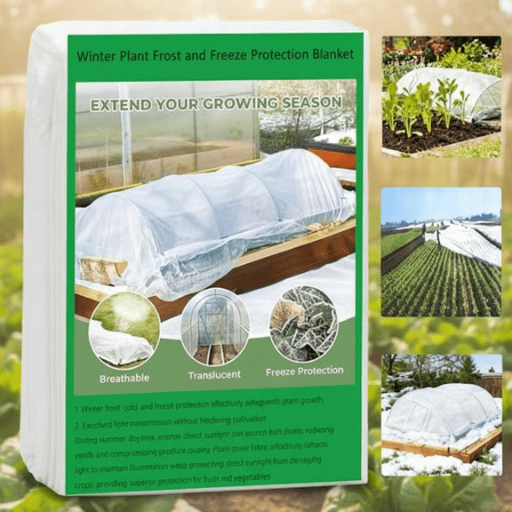 Reusable Winter Frost Protection Blanket for Outdoor Plants, Raised Beds, Vegetables and Trees - Insulating Cover for Freeze Protection, Seed Germination and Insect Control
