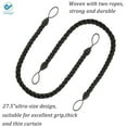 thumbnail image 4 of Deago 2 Pairs Curtain Ropes Tiebacks Decorative Handmade Tie Backs Curtain Holdbacks Holders Cord with 4 Metal Screw Hooks for Window Sheer Drapes Indoor Outdoor, Black, 4 of 7