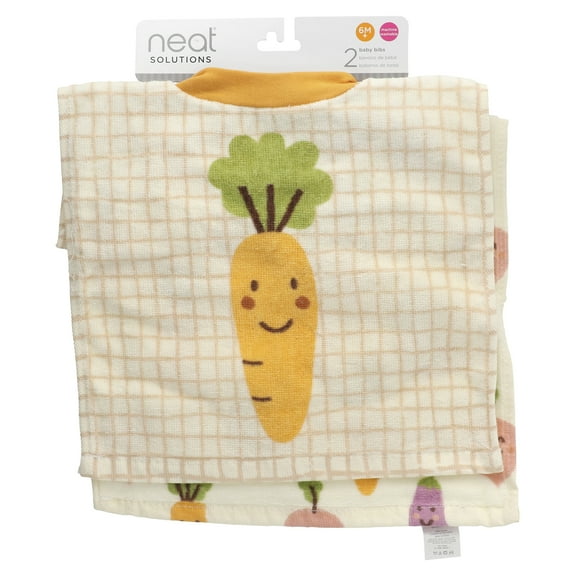 Neat Solutions Baby Bibs, 6M , Veggies, 2 Count