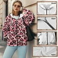 thumbnail image 6 of FOR U DESIGNS Leopard Print Zipper Hooded Sweatshirt Women Cardigan Jacket Size XL Oversized Zip Up Hoodie for Women Long Sleeve Hoodies Comfortable Sportswear, 6 of 7